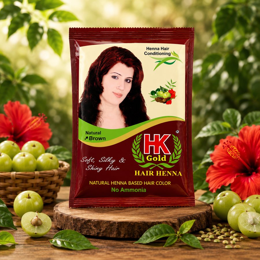 HK Gold Hair Henna Natural Brown