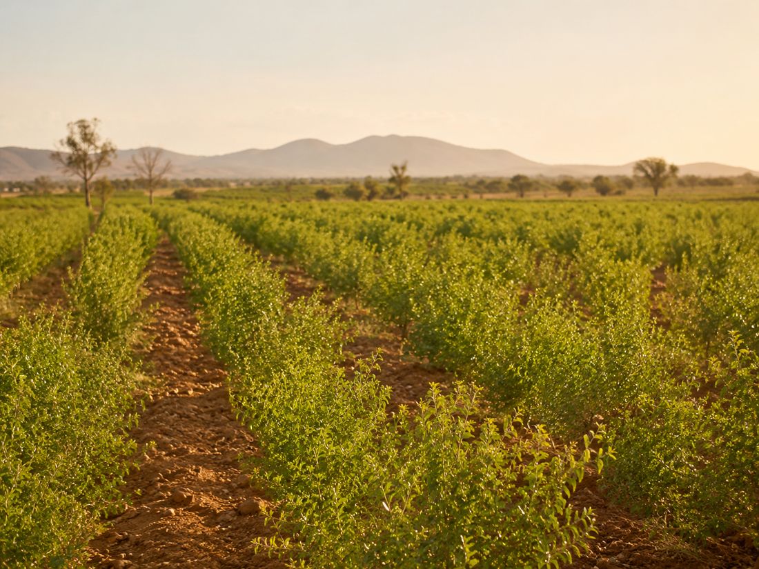 Henna fields outside Sojat City